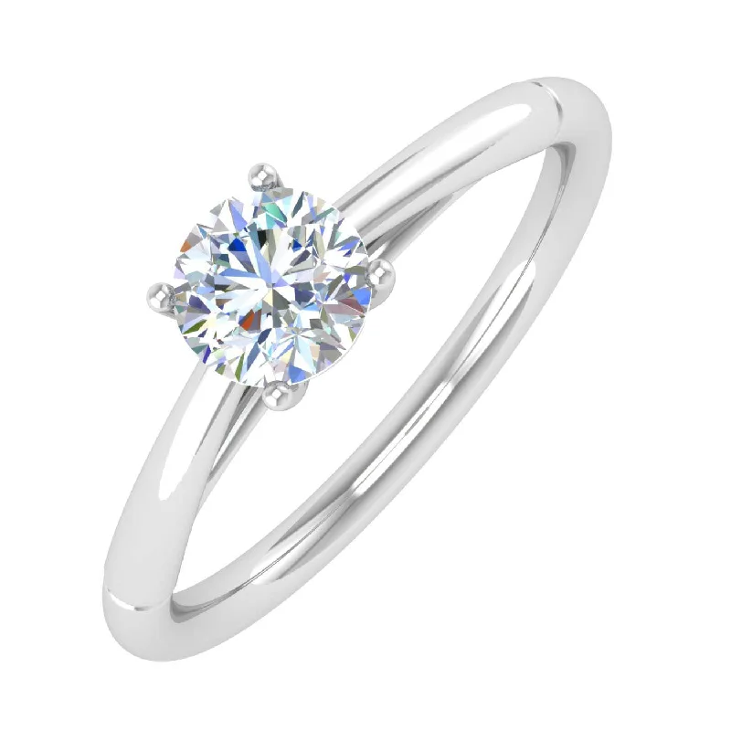 Delicate Crystal Jewelry For Sophisticated Charm 1/2 Carat 4-Prong Set Diamond Solitaire Engagement Ring in Gold