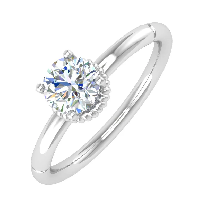 1/2 Carat 4-Prong Set Diamond Solitaire Engagement Ring in Gold