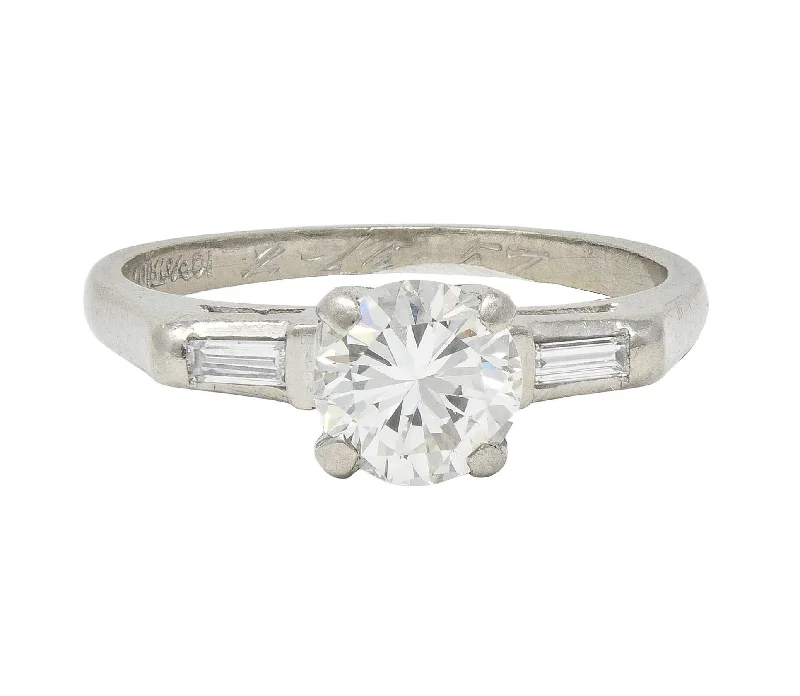 Shop Fine Jewelry With Exclusive Savings 1957 Mid-Century 1.10 CTW Diamond Platinum Three Stone Vintage Engagement Ring Shop Fine Jewelry With Exclusive Savings 1957 Mid-Century 1.10 CTW Diamond Platinum Three Stone Vintage Engagement Ring