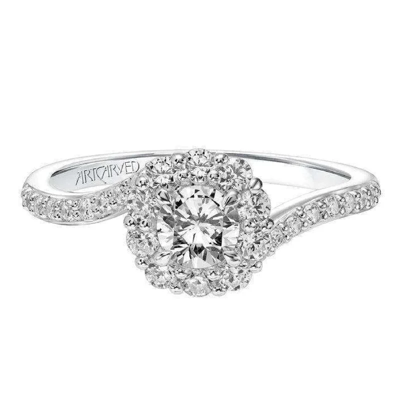 Exclusive Jewelry Bundles At Discounted Rates Halo-Accented Swirl Engagement Ring