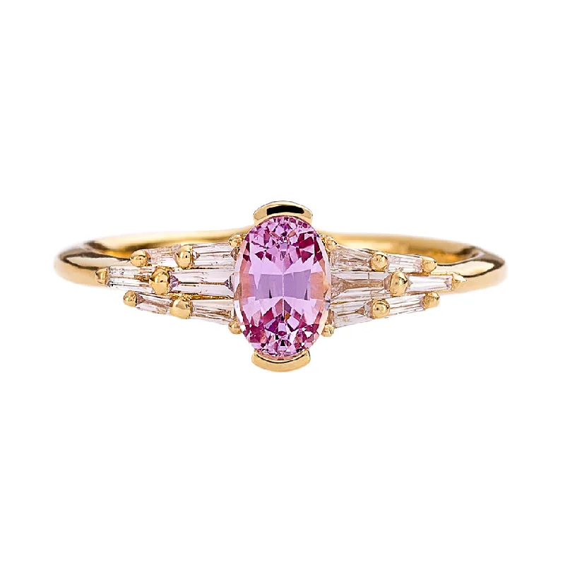 Trending Jewelry Styles Now At Limited-Time Discounts Enchanted Rose Sapphire Engagement Ring with White Diamonds
