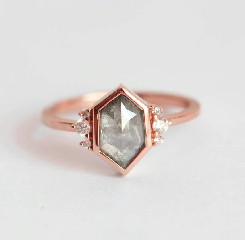 Premium Diamond Jewelry For Unforgettable Moments Destiny Hexagon Salt & Pepper Ring