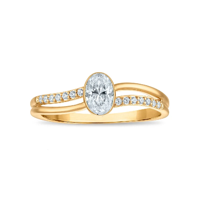 Premium Jewelry At Special Low Prices For A Limited Time LoveSong EcoLove 1/2 CTW Lab Grown Diamond Promise Ring in 10KT Yellow Gold