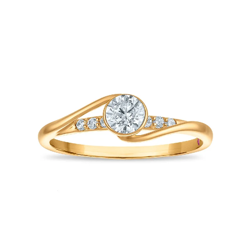 Exclusive Jewelry Sale – Sparkle For Less LoveSong EcoLove 1/2 CTW Lab Grown Diamond Promise Ring in 10KT Yellow Gold