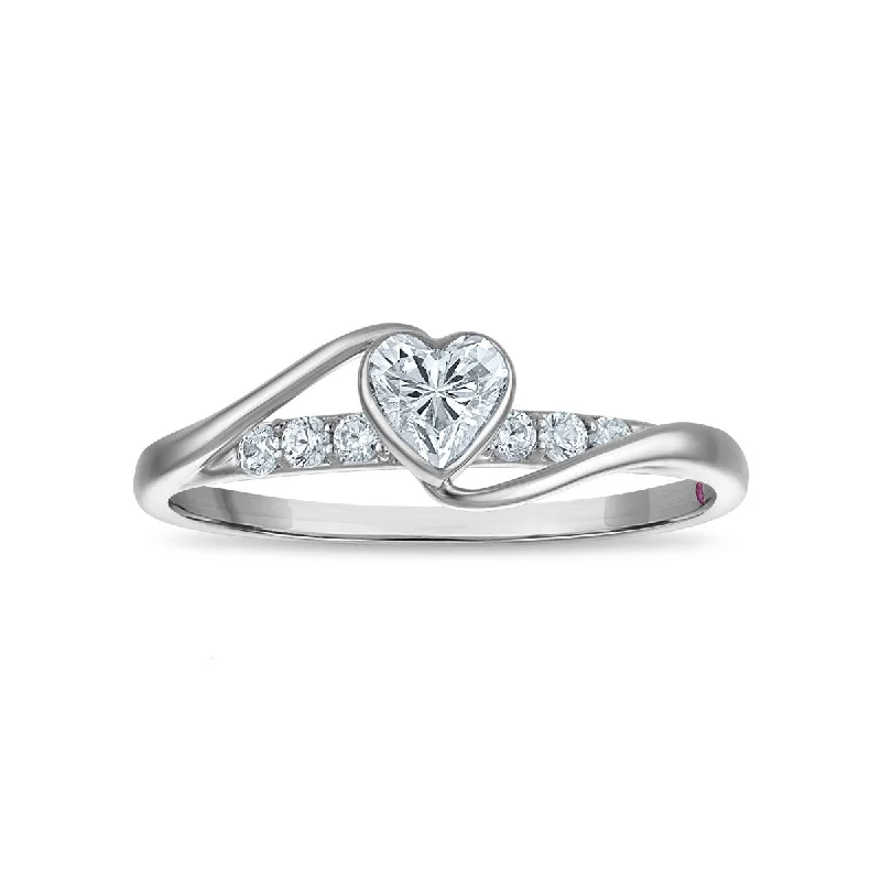 Shop Dazzling Jewelry With Special Promotional Discounts LoveSong EcoLove 3/8 CTW Lab Grown Diamond Promise Ring in 10KT White Gold