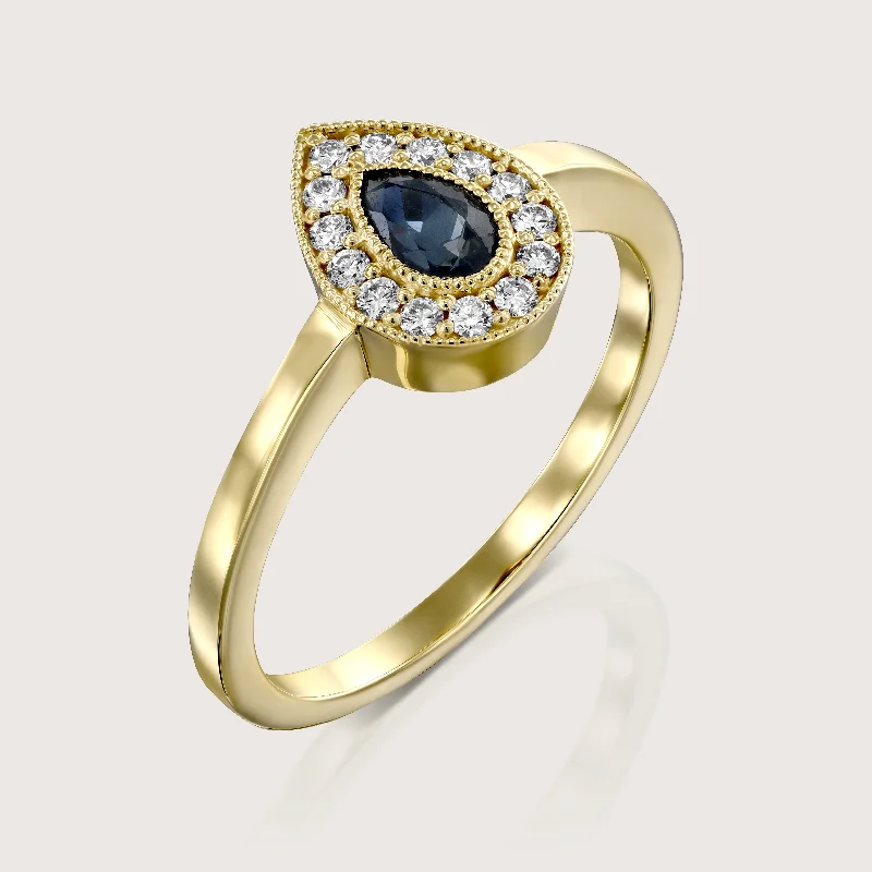 Affordable Gold-Plated Jewelry For Modern Fashion Luna Gold Ring Sapphire & Diamonds