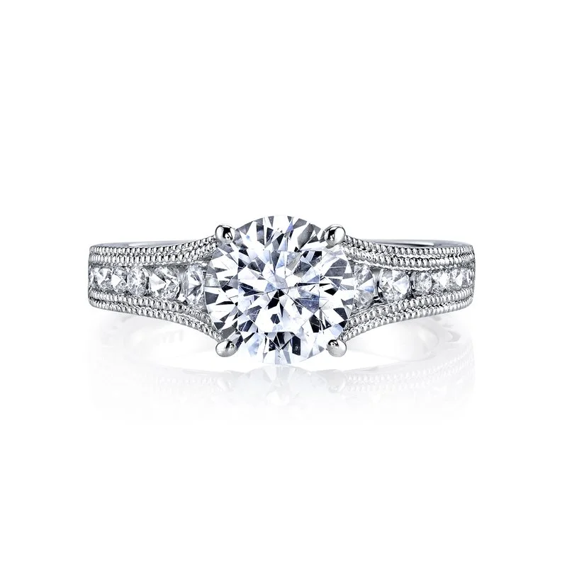 Exclusive Jewelry Offers – Sparkle For Less Mars Bridal Vintage Milgrain Detailing & Embellished Profile Channel Set Diamond Engagement Ring 25545