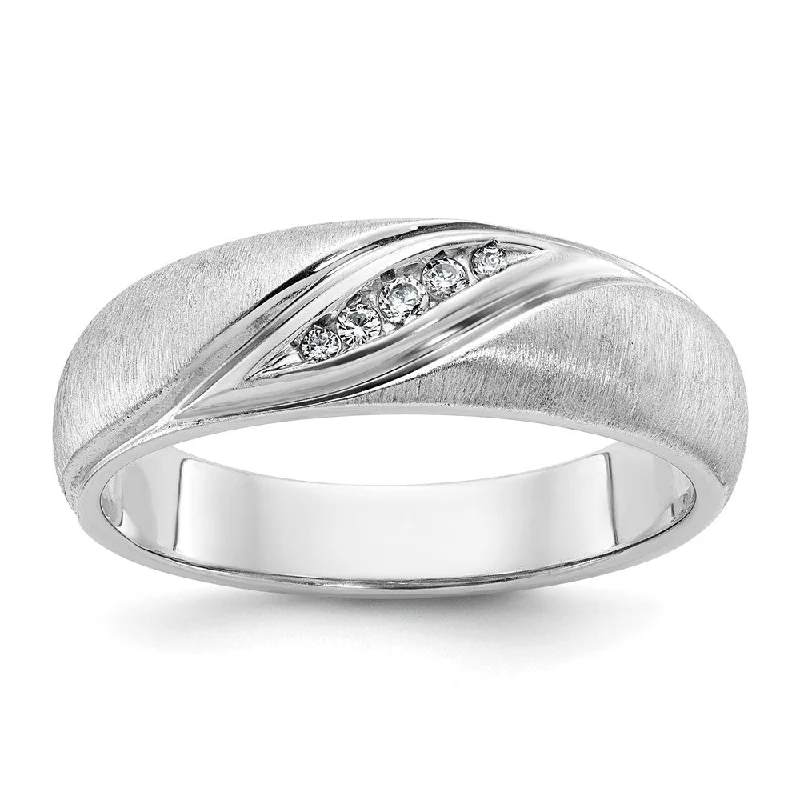 Affordable Glamour – Premium Jewelry At Special Prices Men's 6.8mm 14K White Gold 1/15 Ctw Lab Created Diamond Tapered Band Affordable Glamour – Premium Jewelry At Special Prices Men's 6.8mm 14K White Gold 1/15 Ctw Lab Created Diamond Tapered Band
