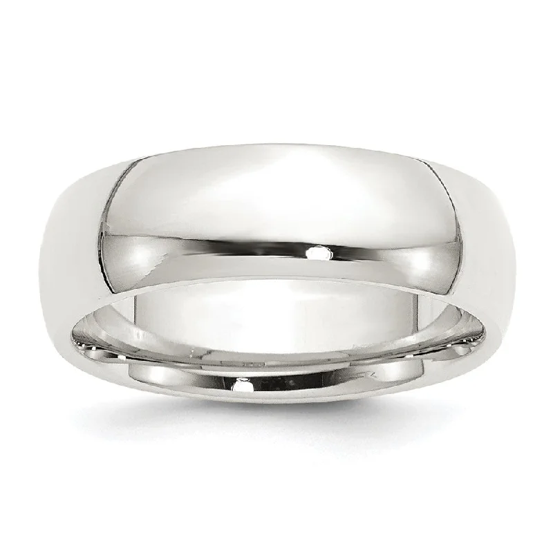 Grab Your Favorite Jewelry At The Lowest Prices Men's 7mm Sterling Silver Polished Domed Comfort Fit Band