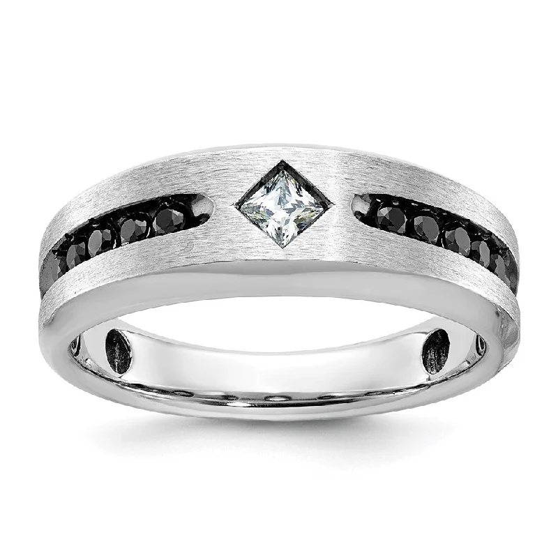 Glamorous Jewelry, Glamorous Deals – Shop Now Mens 8mm 14K White Gold Black Rhodium Lab-Created Diamond Tapered Band Glamorous Jewelry, Glamorous Deals – Shop Now Mens 8mm 14K White Gold Black Rhodium Lab-Created Diamond Tapered Band