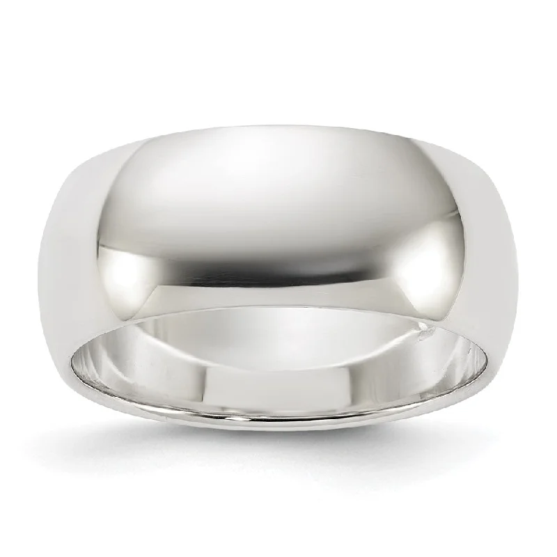 Exclusive Gemstone Jewelry At Special Prices Men's 8mm Sterling Silver Half Round Standard Fit Band