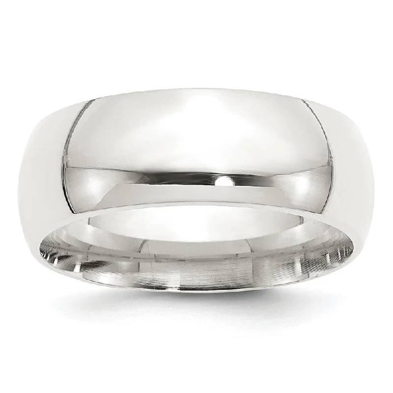 Gorgeous Jewelry, Limited-Time Savings Men's 8mm Sterling Silver Polished Domed Comfort Fit Band