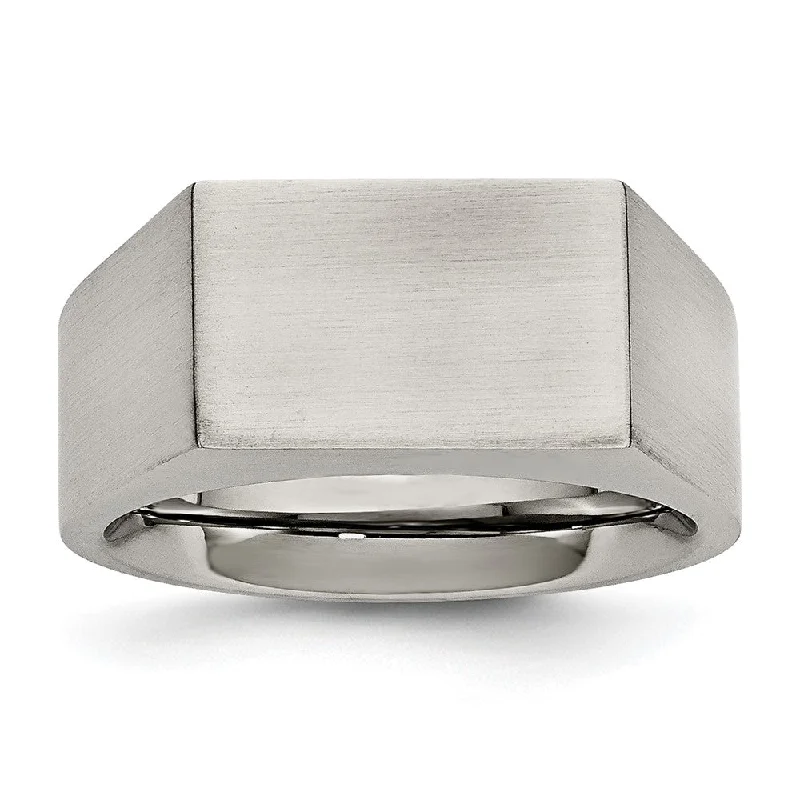 Make Your Outfit Shine With Discounted Jewelry Men's 9mm Stainless Steel Brushed Signet Tapered Fit Ring Make Your Outfit Shine With Discounted Jewelry Men's 9mm Stainless Steel Brushed Signet Tapered Fit Ring
