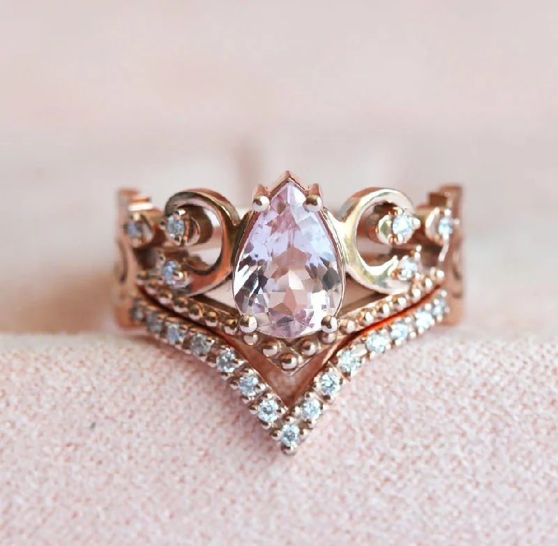 Shop Jewelry That Shines Without The High Price Maxine Morganite Ring With Diamond Band Shop Jewelry That Shines Without The High Price Maxine Morganite Ring With Diamond Band