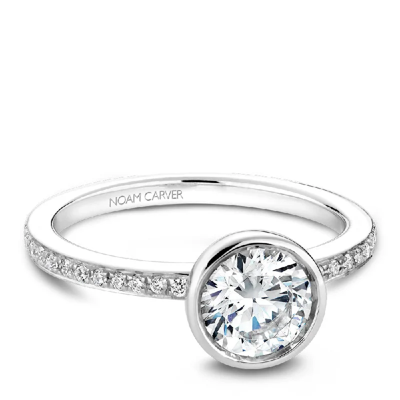 Luxury Jewelry Now At Special Promotional Rates Noam Carver Bezel Top Micropavé Diamond Engagement Ring B095-02A