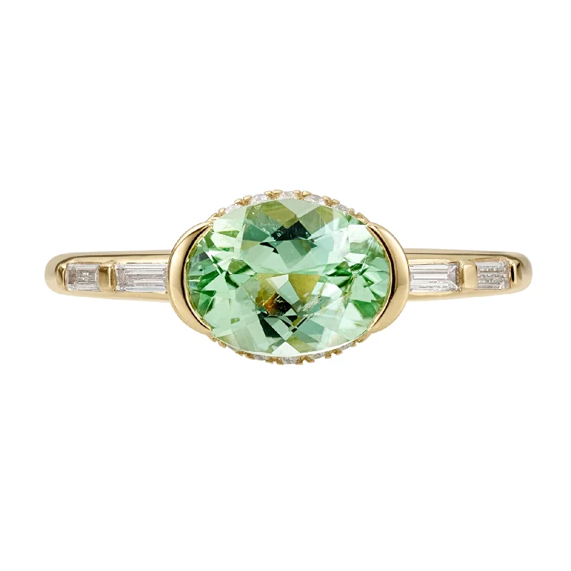 Shop Elegant Jewelry At Unbeatable Prices Paraiba Tourmaline Engagement Ring with Delicate Diamond Detailing - OOAK