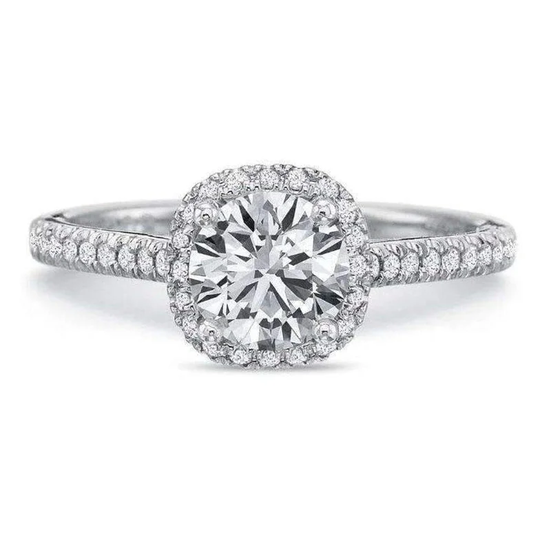 Premium Jewelry Now Available At Special Discounts Petite Diamond Cushion Halo Ring