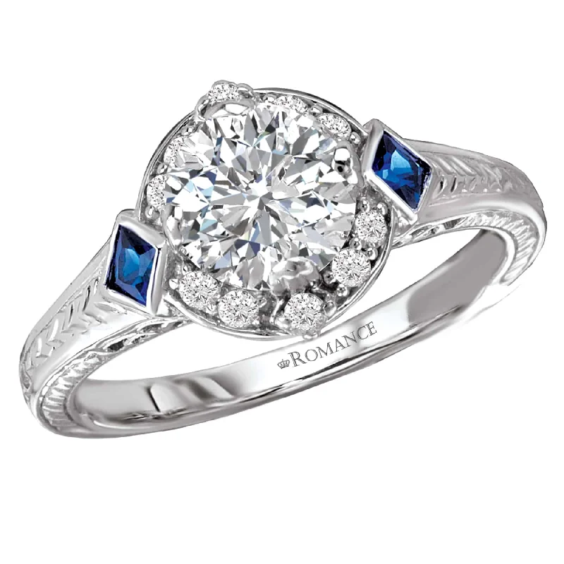 Flash Sale On Stunning Jewelry – Don't Miss Out Romance Sapphire Accent with Halo Engagement Ring