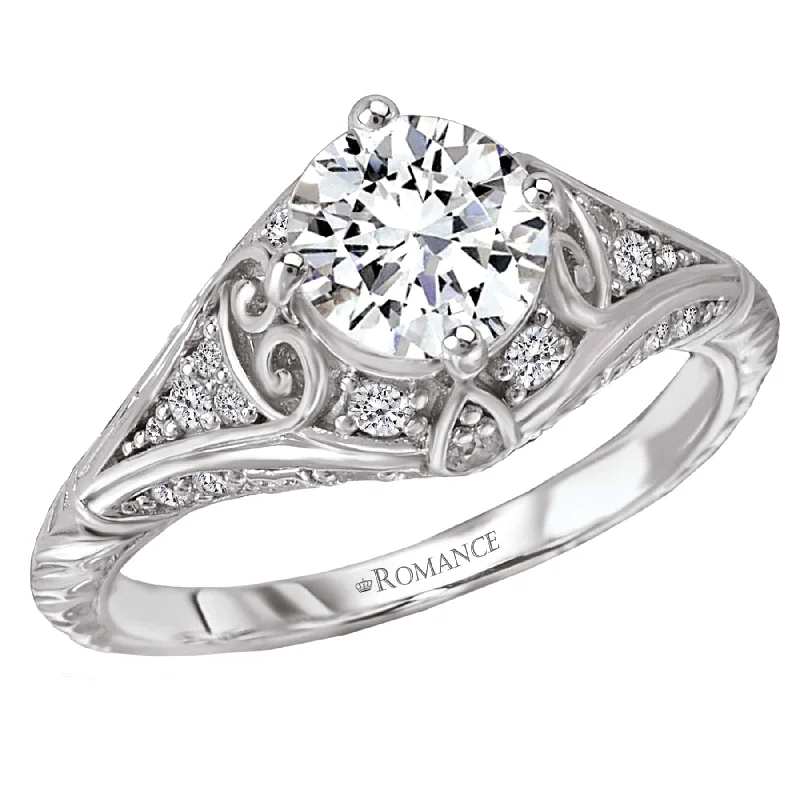 Chic And Stylish Jewelry At Exclusive Prices Romance Scroll and Hand-Engraved Engagement Ring