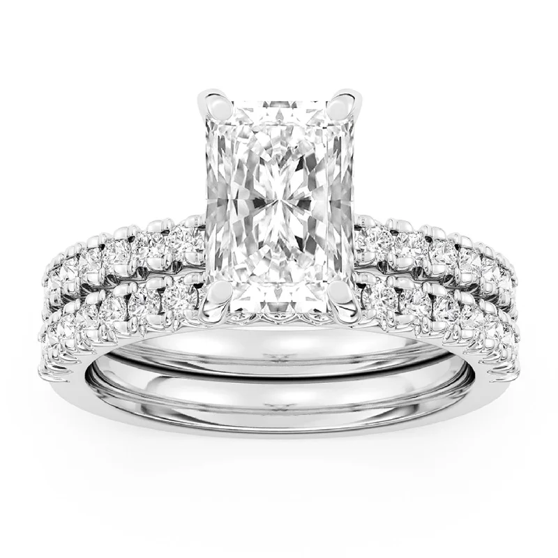 Seasonal Jewelry Sale – Upgrade Your Collection Signature EcoLove Diamond Dreams 3-1/4 CTW Diamond Bridal Set in Platinum with 2-1/2 CTW Radiant Center Diamond