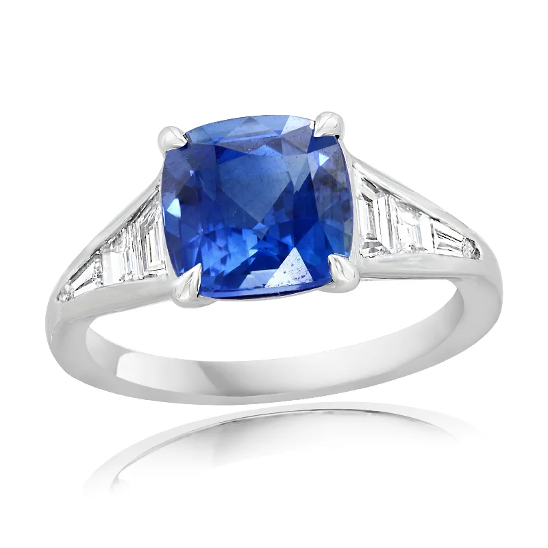Special Offers On Handcrafted And Designer Jewelry Statement Sapphire and Diamond Ring in Platinum