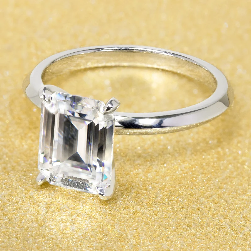 Seasonal Jewelry Deals – Elevate Your Style The Lexi, 2.5ct Emerald-cut Classic Knife-Edge Solitaire Ring