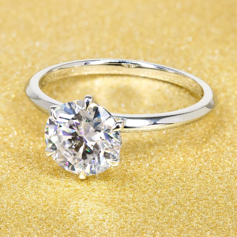 Limited-Time Offer On Premium Jewelry Collections The Lexi, 2ct Round Brilliant-cut Classic Knife-Edge Solitaire Ring