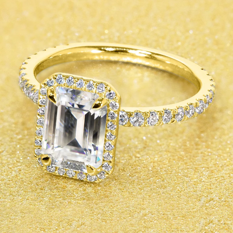 Chic And Stylish Jewelry At Exclusive Prices The Selina, 1.75ct Emerald-cut Wrap Halo Ring Chic And Stylish Jewelry At Exclusive Prices The Selina, 1.75ct Emerald-cut Wrap Halo Ring