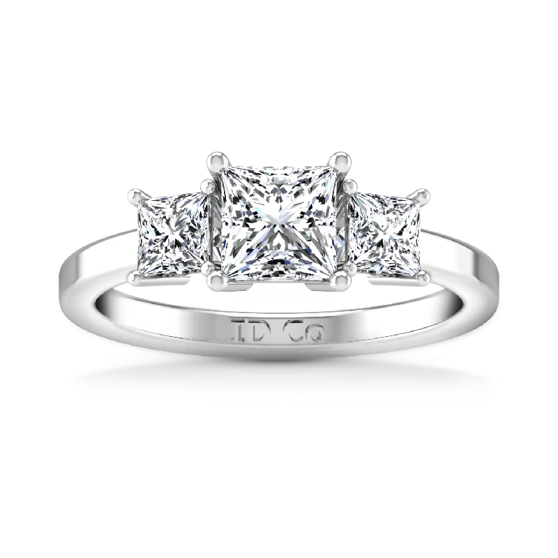 Versatile Layering Jewelry For Effortless Chic Three Stone Engagement Ring Adonna 14K White Gold