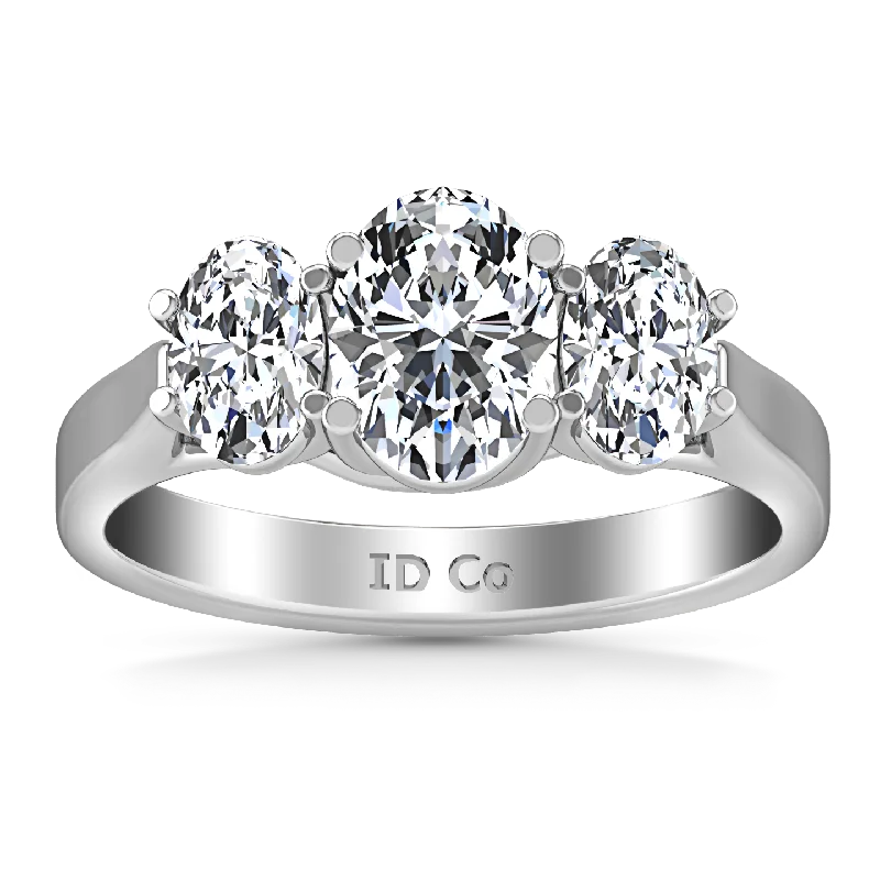 Trending Jewelry Now Available At Exclusive Prices Three Stone Engagement Ring Arabella 14K White Gold