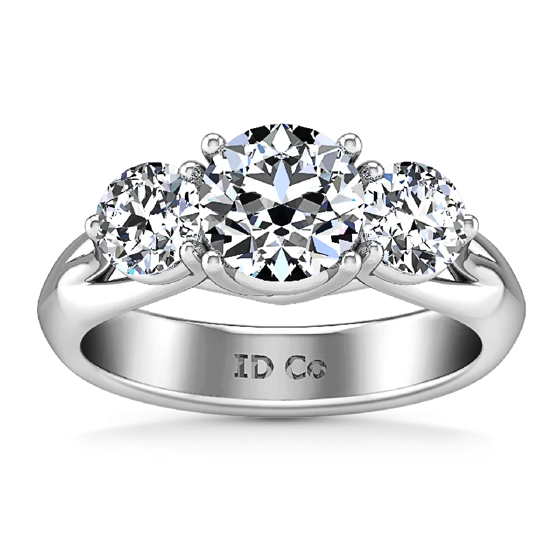 Fashion-Forward Jewelry At Incredible Prices Three Stone Engagement Ring Charlotte 14K White Gold