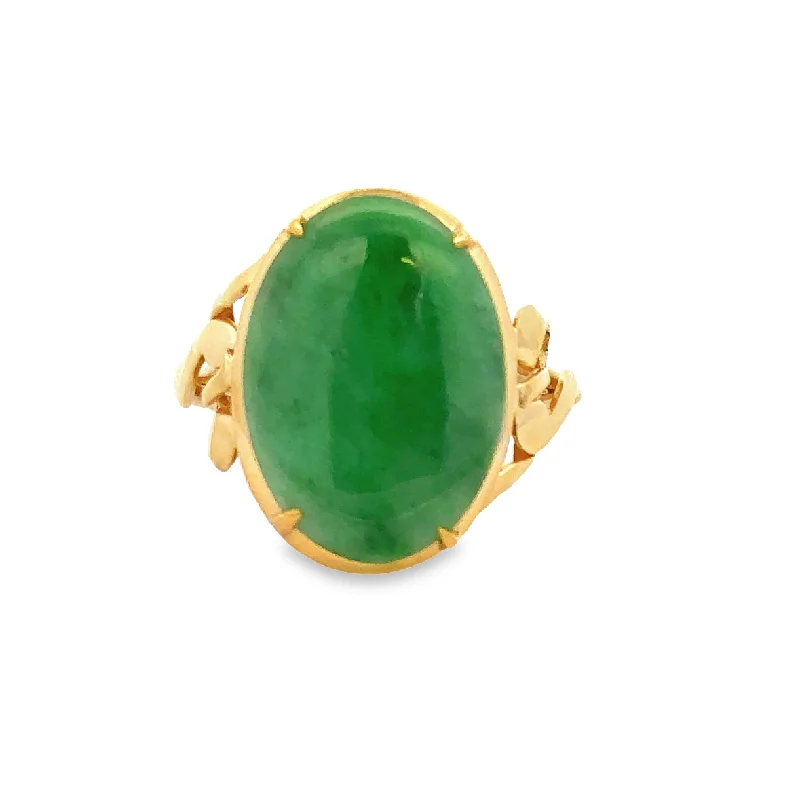 Buy More, Save More On Stunning Jewelry Designs Vintage Jadeite Ring in Yellow Gold