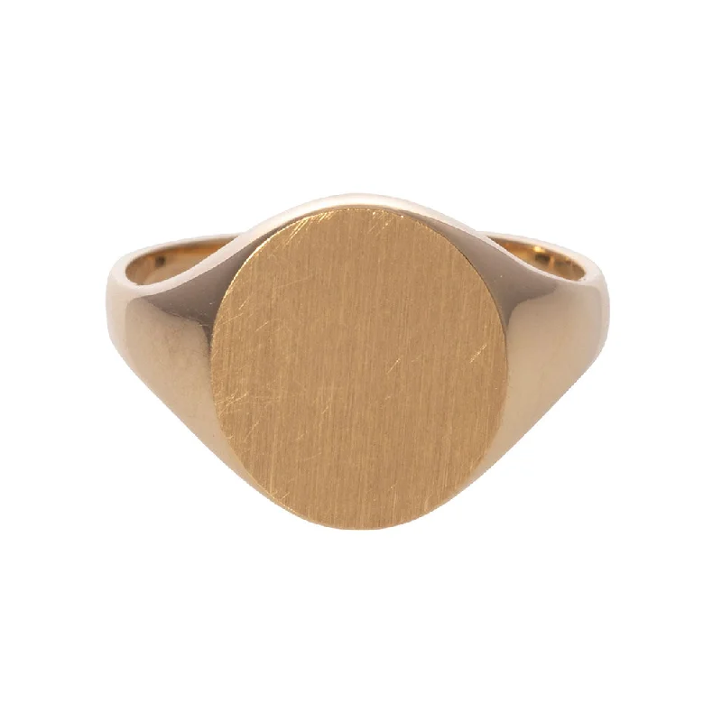 Your Perfect Accessory Now At The Best Price 14K Yellow Gold 12x10mm Oval Signet Ring