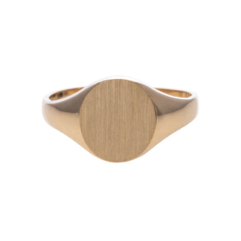 High-End Sparkle, Low-End Prices – Shop Now 14K Yellow Gold 9.5x8.5mm Oval Signet Ring