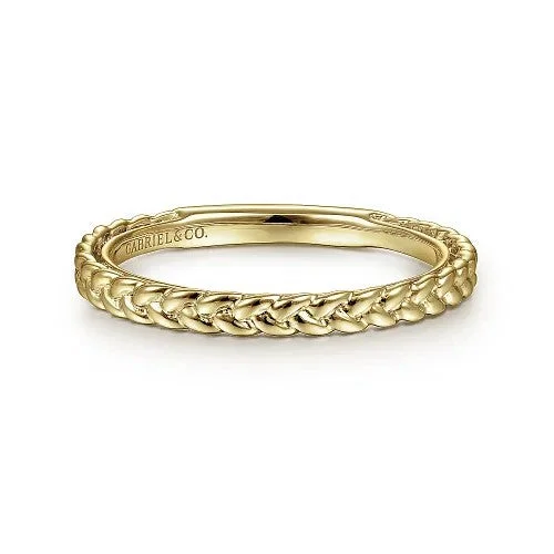 Upgrade Your Jewelry Collection For Less 14K Yellow Gold Braided Stackable Ring