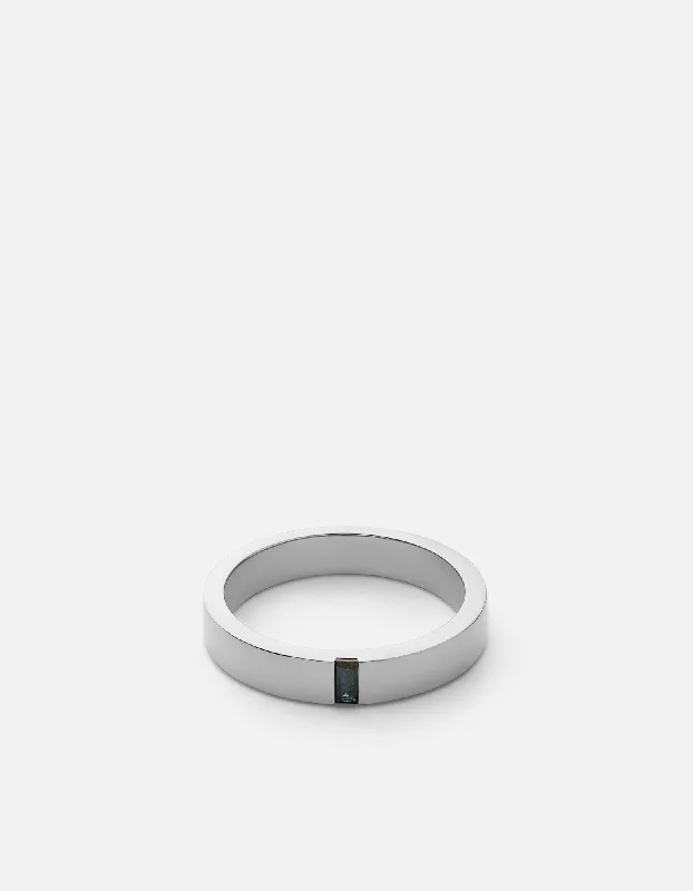 High-Quality Gemstone Jewelry For Special Occasions 4mm Sapphire Baguette Band, Sterling Silver