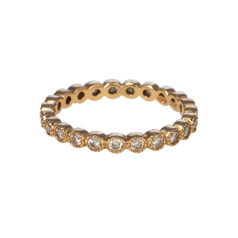 Handmade Pearl Jewelry For Timeless Elegance .50ct Diamond Bezel Milgrain 14K Yellow Gold Eternity Band