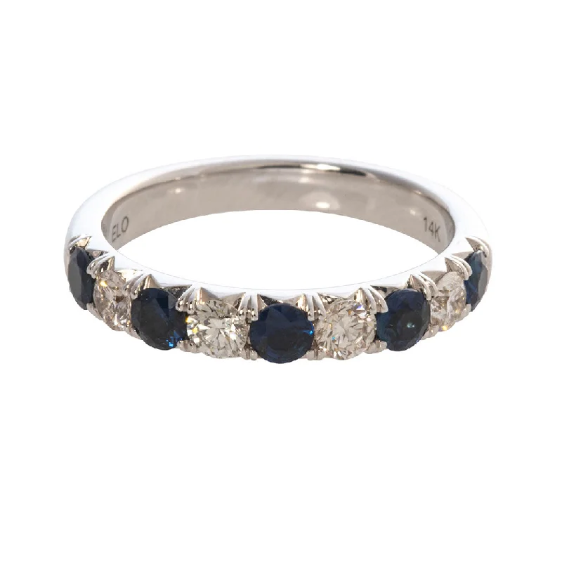 Timeless Jewelry, Timeless Savings – Don't Wait .75ct Sapphire & .44ct Diamond Halfway 14K White Gold Band