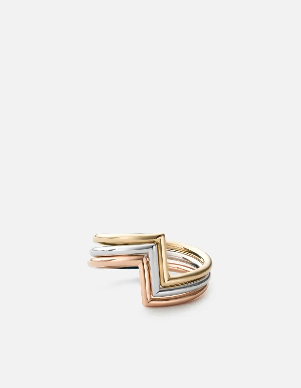 Dazzle With Discounts – Shop Jewelry On Sale Arch Ring Set, Silver/Rose/Gold