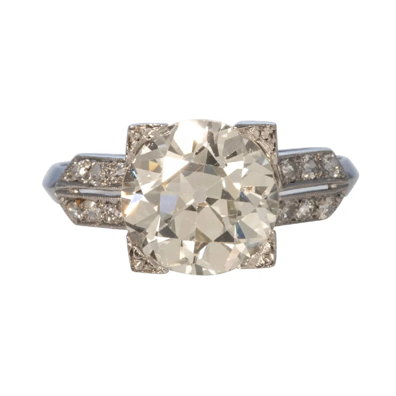 Huge Savings On Premium Jewelry Styles Art Deco 4.07ct Old European Cut Diamond Platinum Ring