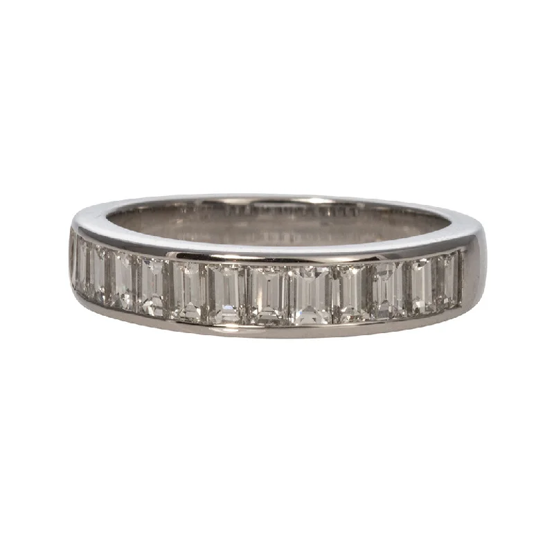 Shop Jewelry That Shines Without The High Price .82ctw Baguette Diamond Channel Set 14K White Gold Halfway Band