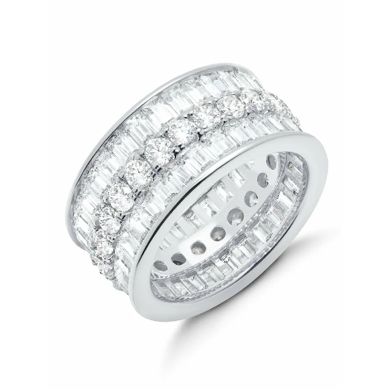 CRISLU Parallel - Platinum Finish Baguette Eternity Ring