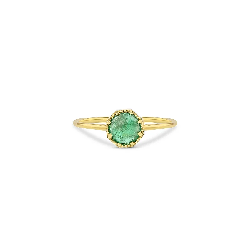 Your Perfect Accessory Now At The Best Price Crown Bezel Emerald Ring