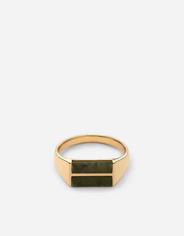 Exclusive Jewelry Sale – Shine For Less Duo Jasper Ring, Gold Vermeil