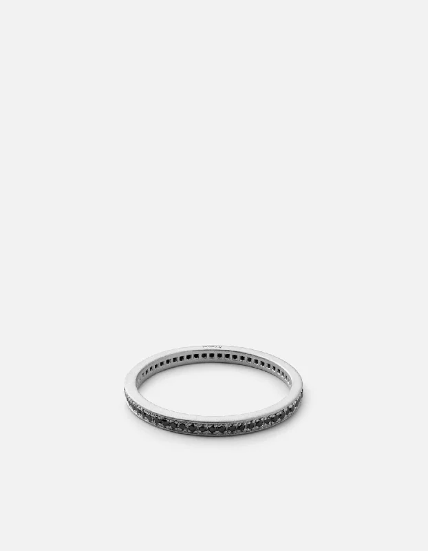 Flash Sale On Stunning Jewelry – Don't Miss Out Eclipse Band Ring, Matte Silver/Black Diamonds