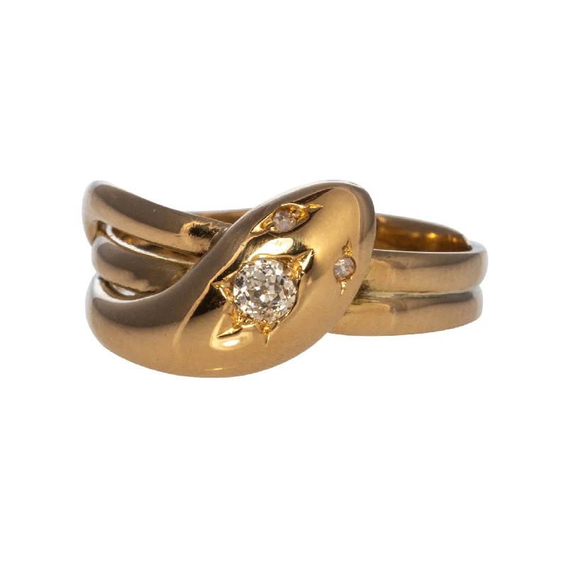 Premium Jewelry, Premium Discounts – Act Fast Edwardian Diamond 18K Gold Snake Ring