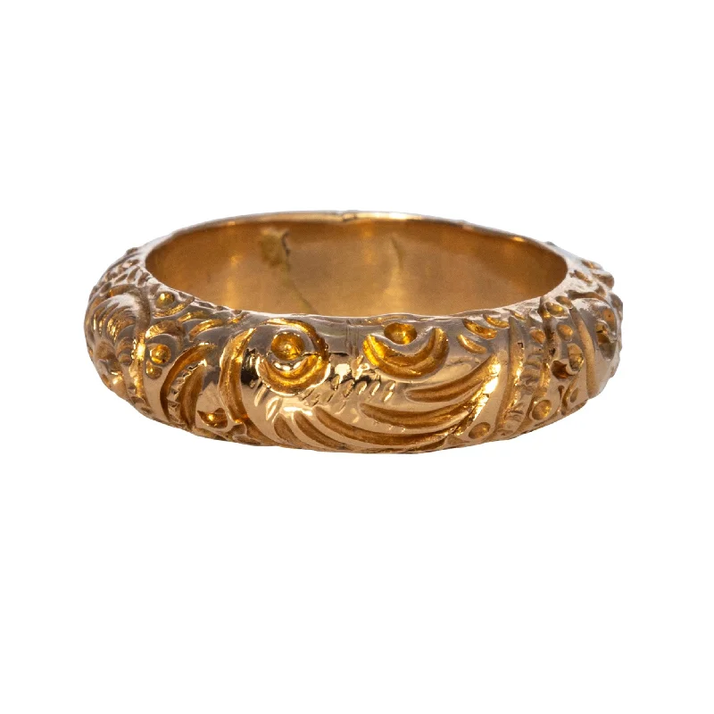 Affordable Luxury Jewelry – Style At A Great Price Estate Hand Engraved 14K Yellow Gold Band