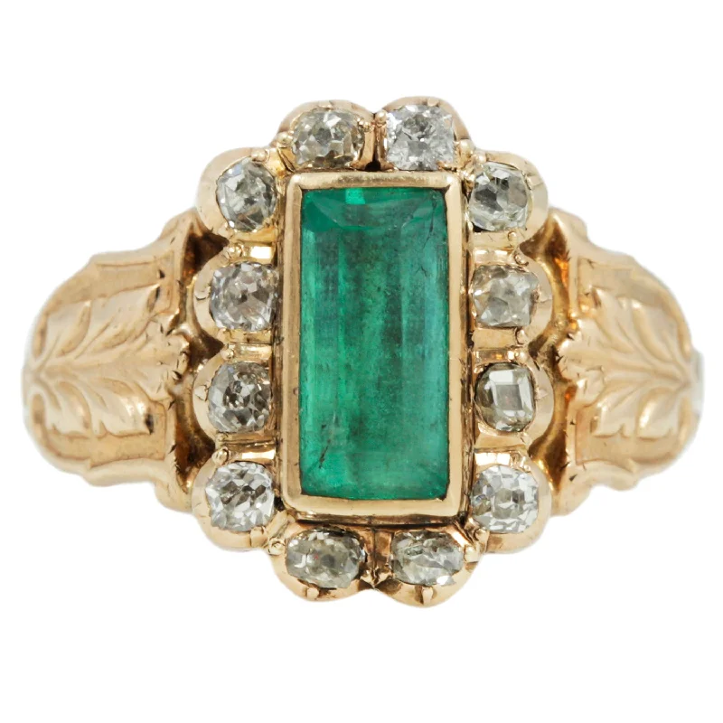 Elegant Necklaces And Bracelets At Limited-Time Offers Georgian Emerald Halo Ring