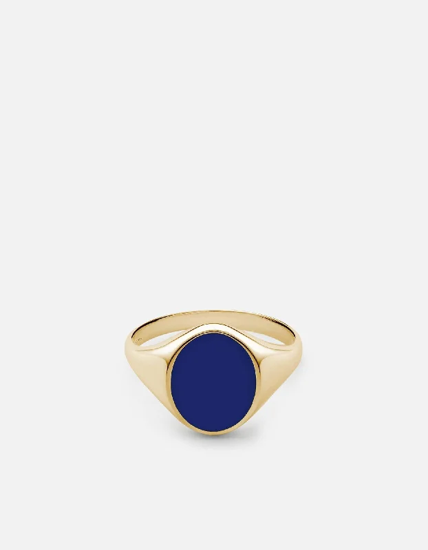 Waterproof Stainless Steel Jewelry For Lasting Beauty Heritage Ring, Gold/Blue