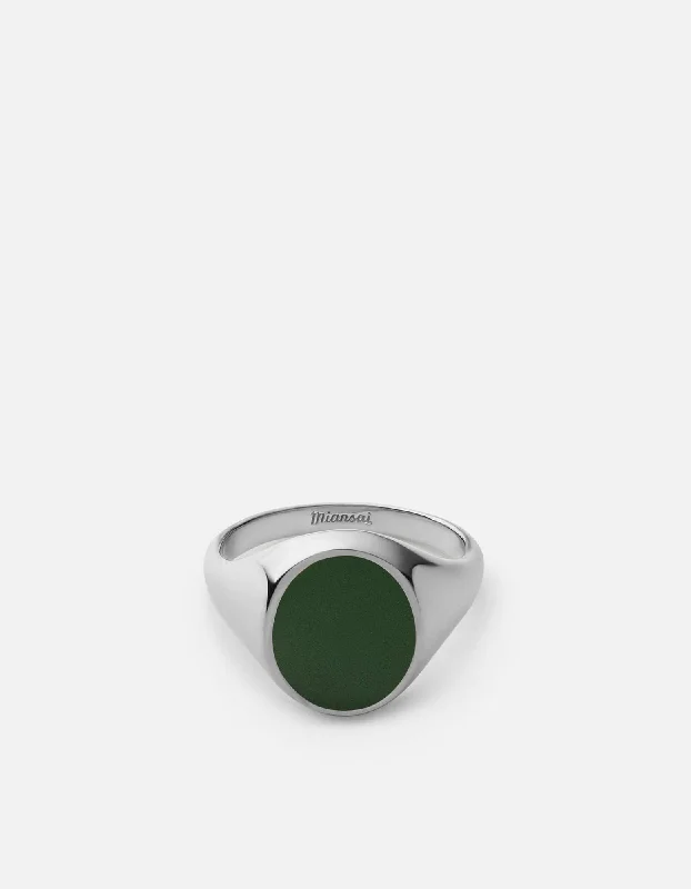 Luxury Jewelry Now At Special Promotional Rates Heritage Ring, Sterling Silver/Green